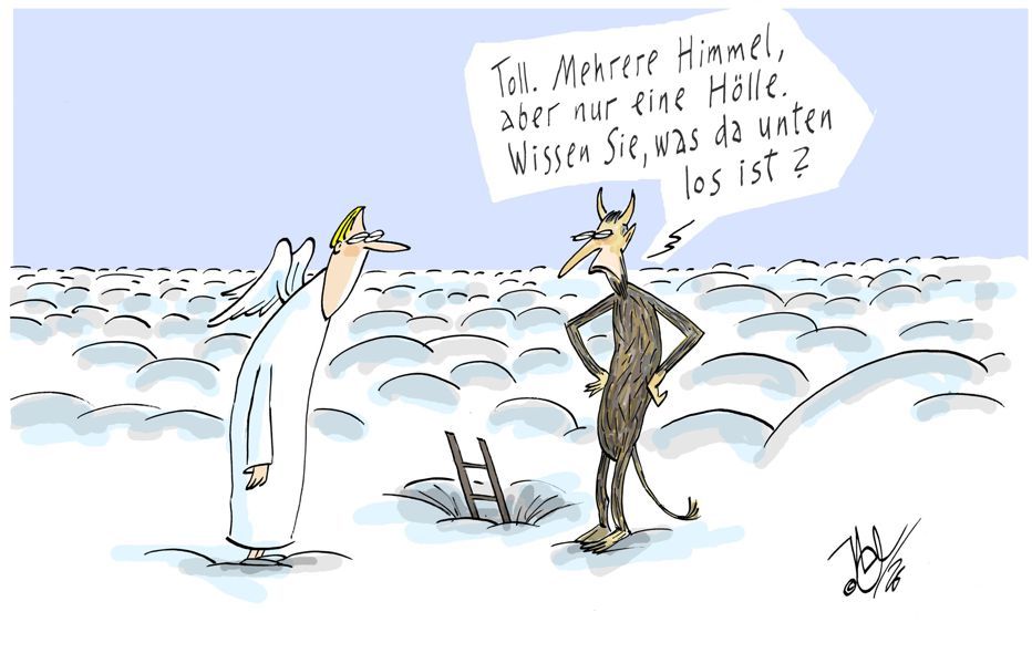 mehrere himmel eine hölle engel teufel